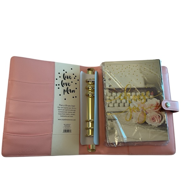 Carpe Diem A5 Planner Box Set W/Inserts Large Agenda 6 ring Binder "BLUSH" Pink - Picture 5 of 10